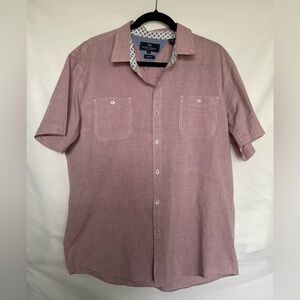 Michael Brandon Pink and White Casual Button Down Shirt